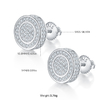 Circular double ring S925 silver ear nail with threaded Moissanite grade D 0.95CT 1